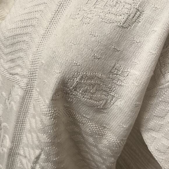 Worthington NEW VINTAGE Womens Knit Tee Sweater sz L Short Sleeve White Retro - Picture 5 of 12